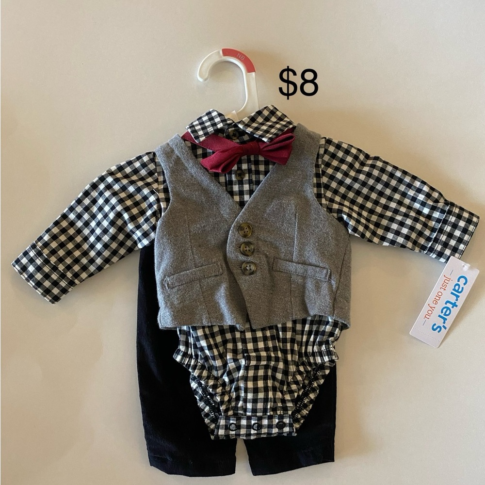 Carter’s Newborn Fall Flannel Vest and Pants set